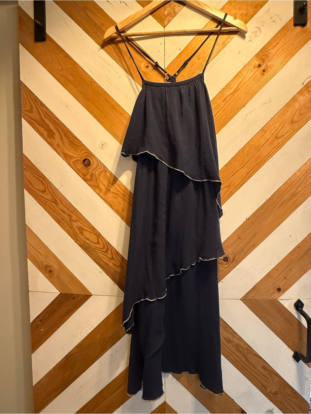 O'Neill Navy Layered Ruffle Maxi Dress